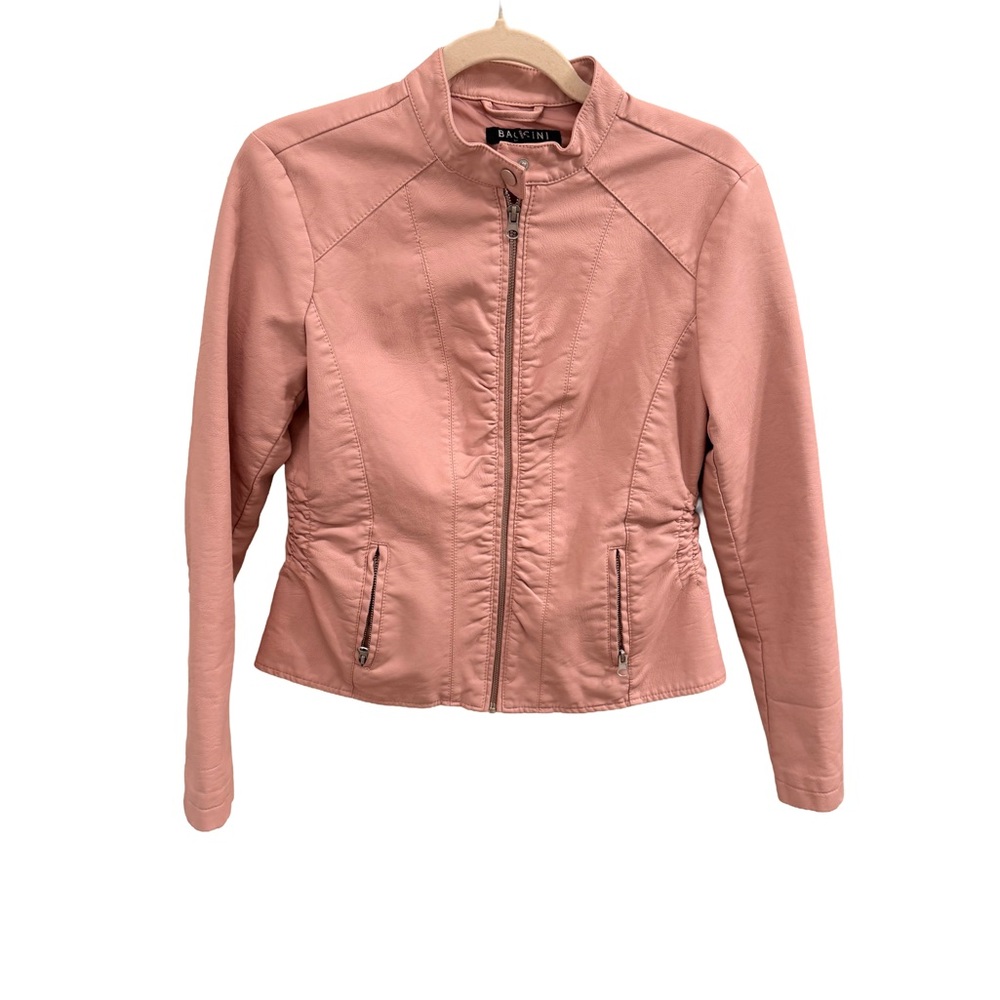 Baccini Pink Vegan Leather Jacket